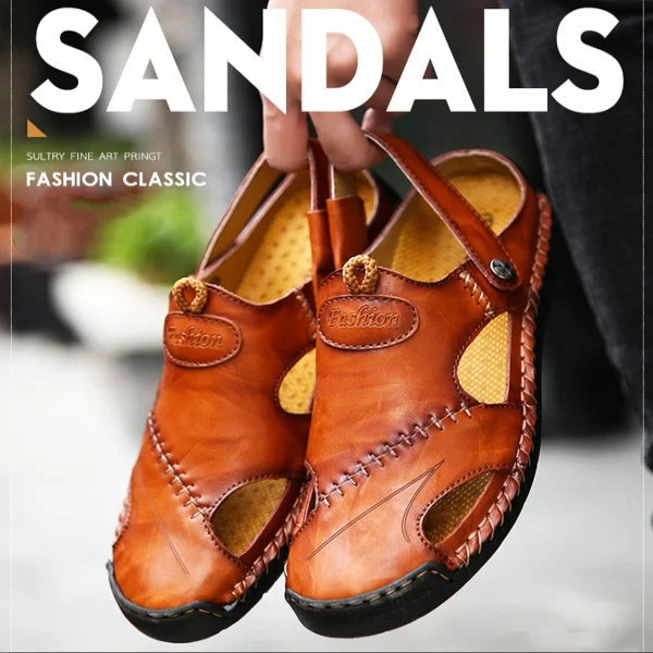 Van Der Waal™ | Handgemaakte, zachte leren casual sandalen voor heren