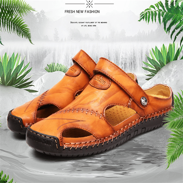Van Der Waal™ | Handgemaakte, zachte leren casual sandalen voor heren