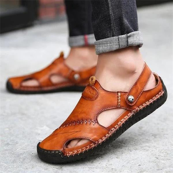 Van Der Waal™ | Handgemaakte, zachte leren casual sandalen voor heren