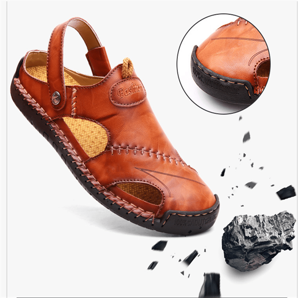 Van Der Waal™ | Handgemaakte, zachte leren casual sandalen voor heren
