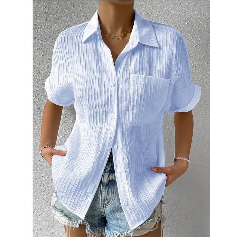 Sivelle™ | Relaxed Knoopblouse met Textuur