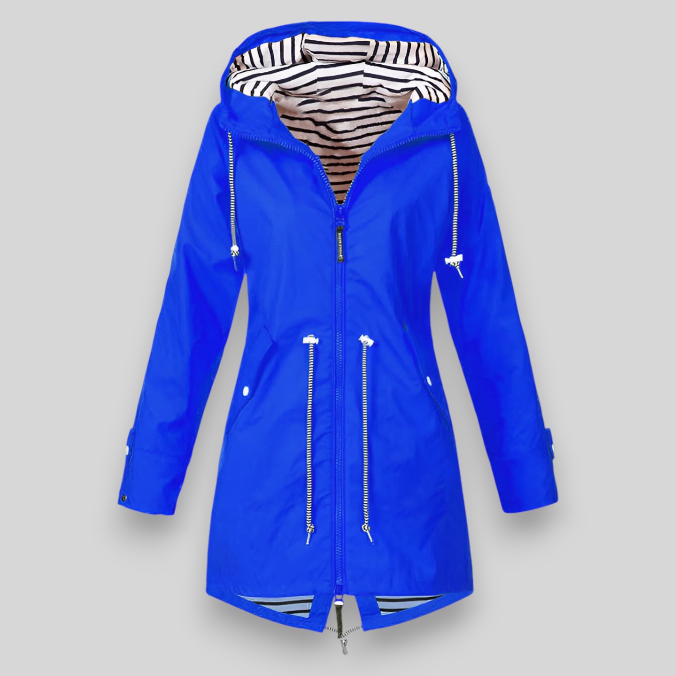 Kessy™ | Regenjas met gestreepte voering en capuchon