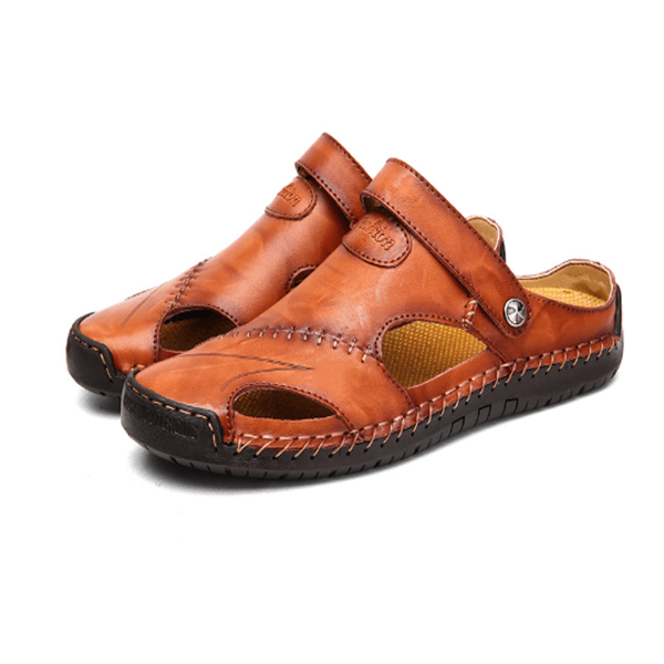 Van Der Waal™ | Handgemaakte, zachte leren casual sandalen voor heren