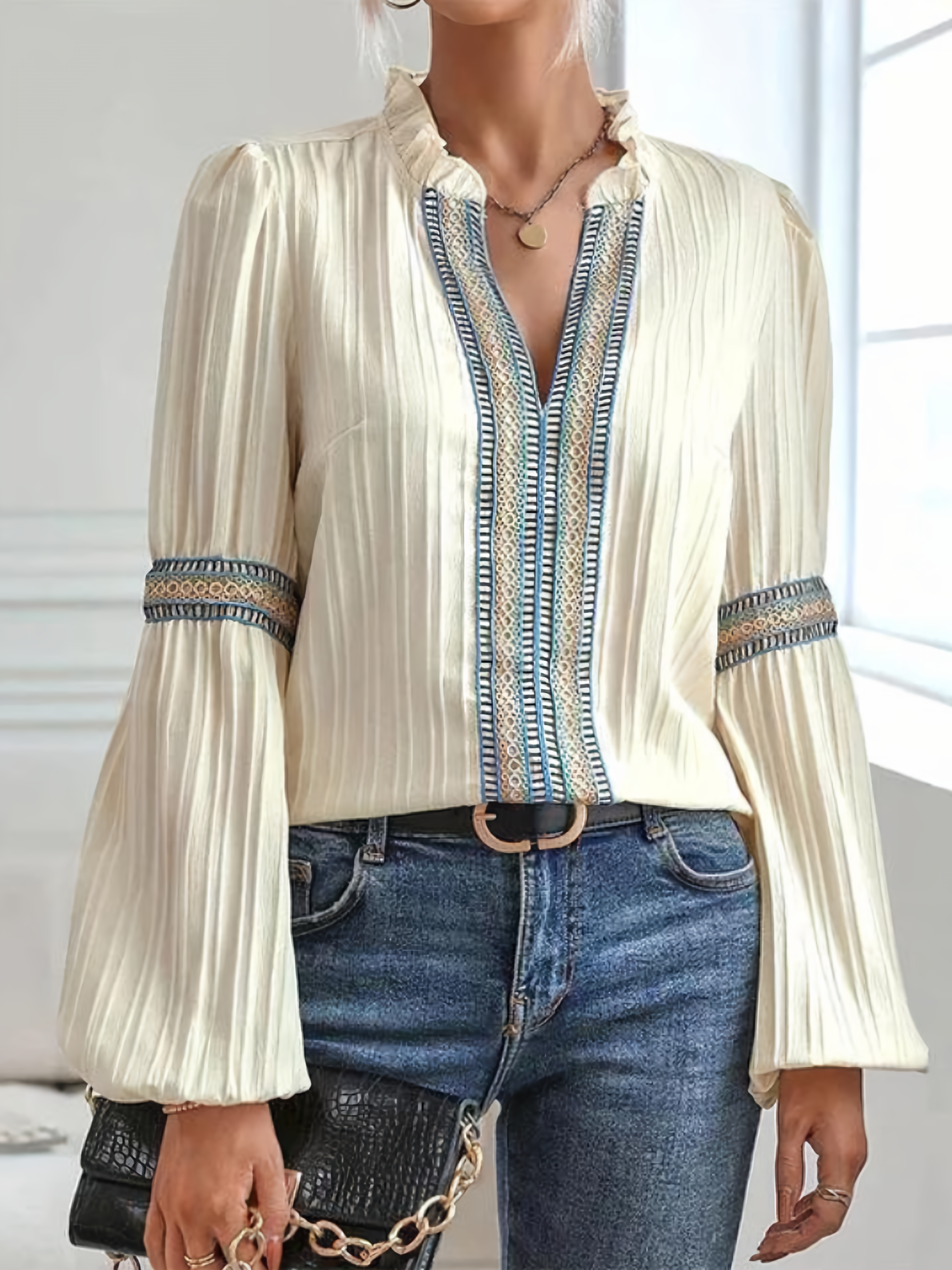 Cérisea™ | Tijdloze Blouse met Elegante V-Hals