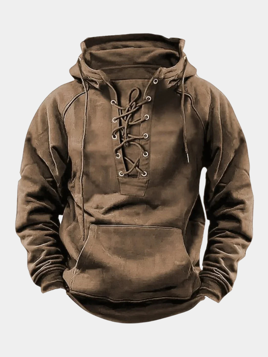 Van Der Waal™ | Hoodie met vetersluiting