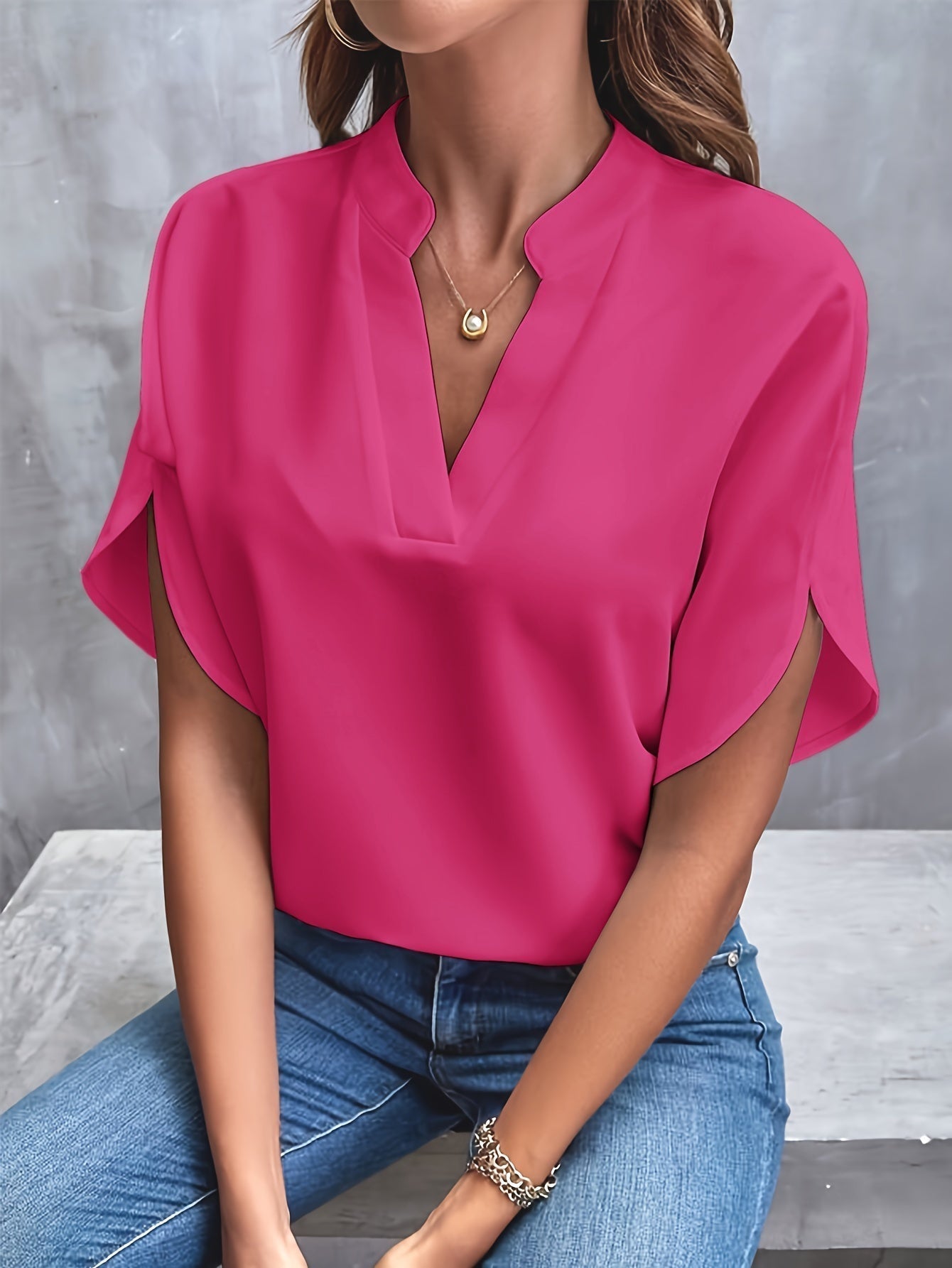 Sorelia™ | Blouse met V-Hals en Vlindermouwen