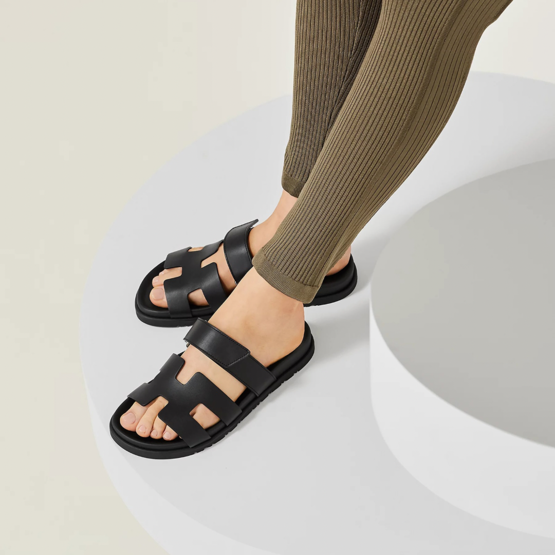 Zera™ | Ergonomische zwarte sandalen met suède voetbed