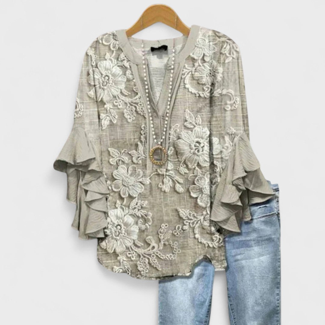 Avelin™ | Elegante Blouse met Bloemenprint