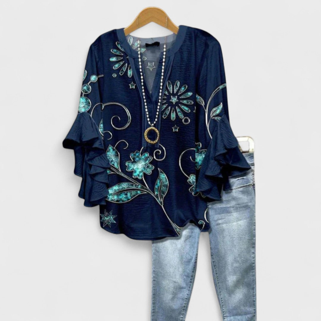 Avelin™ | Elegante Blouse met Bloemenprint