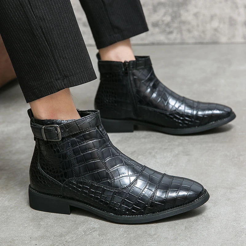 Stavik™ | Leren gespschoenen enkellaarsjes