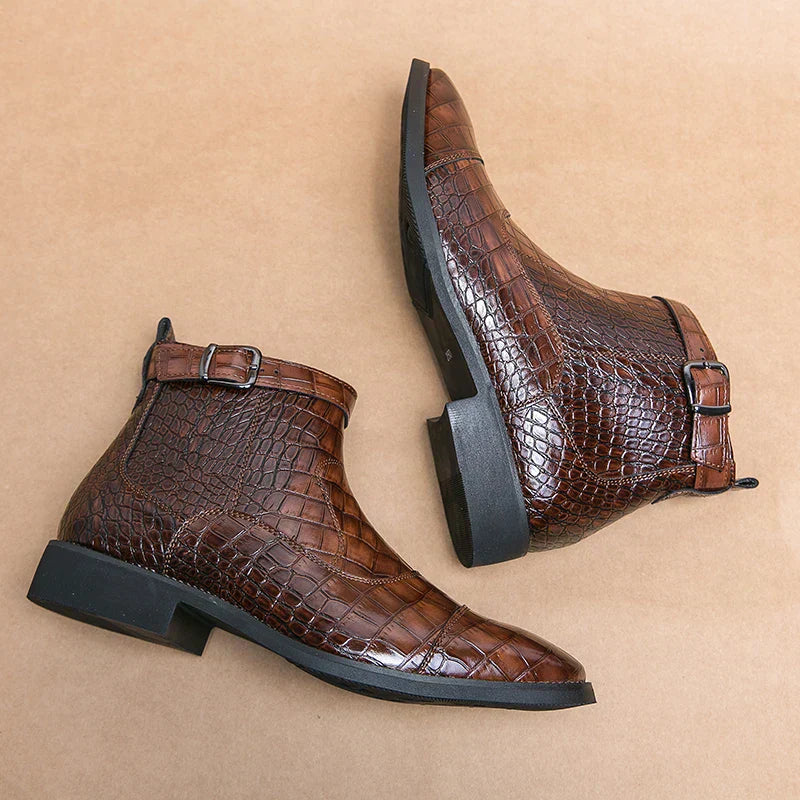 Stavik™ | Leren gespschoenen enkellaarsjes