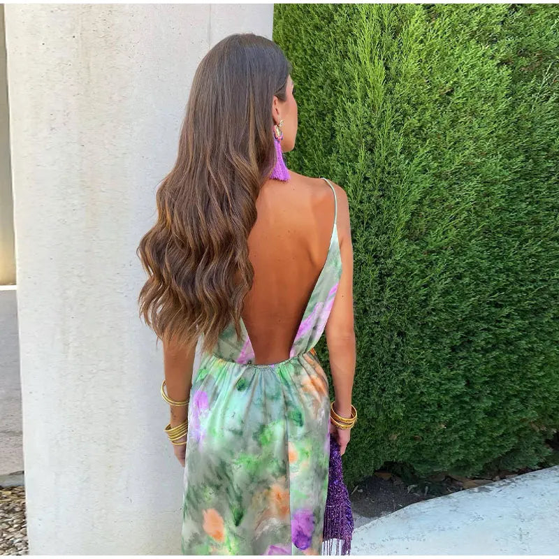 Anisten™ | Stijlvolle maxi-jurk met halo-dyeprint