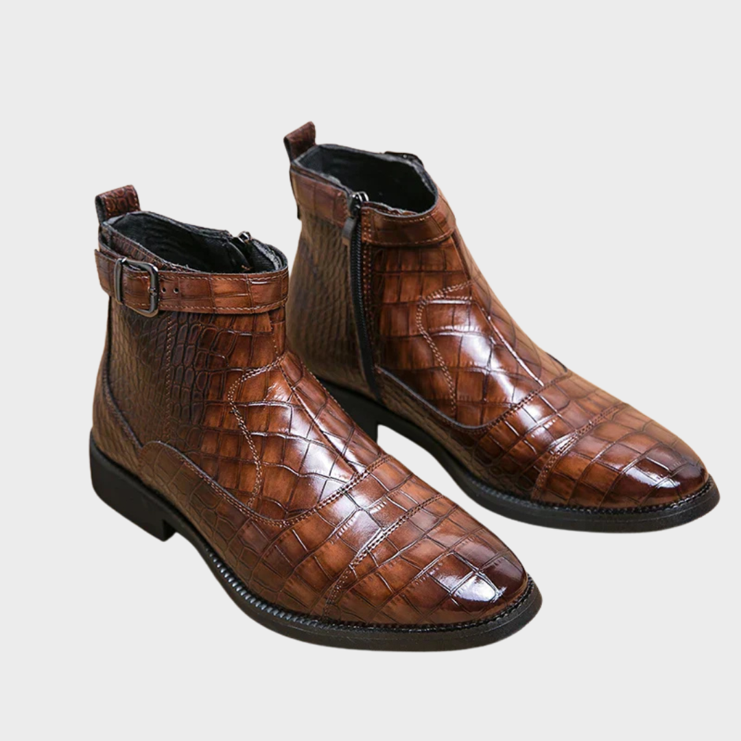 Stavik™ | Leren gespschoenen enkellaarsjes
