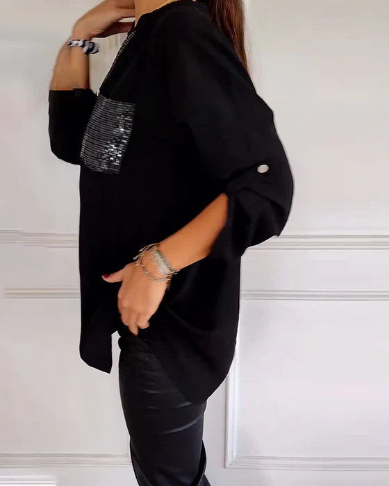 Solenne™ | Glamour top met pailletten