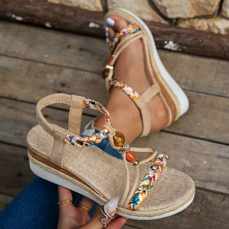 Solea™ | Boho sandalen met ergonomische sleehak