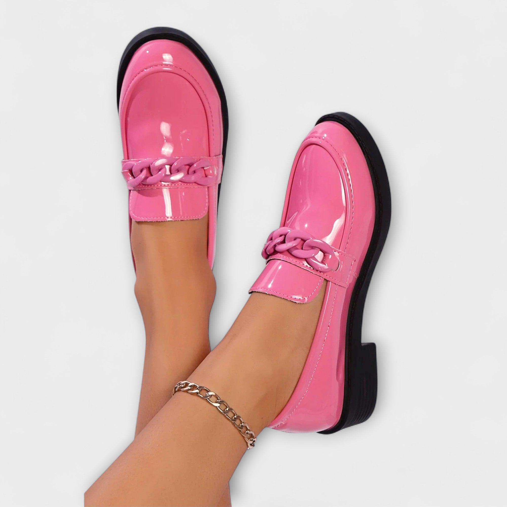 Van Der Waal™ | Glanzende ketting mocassins