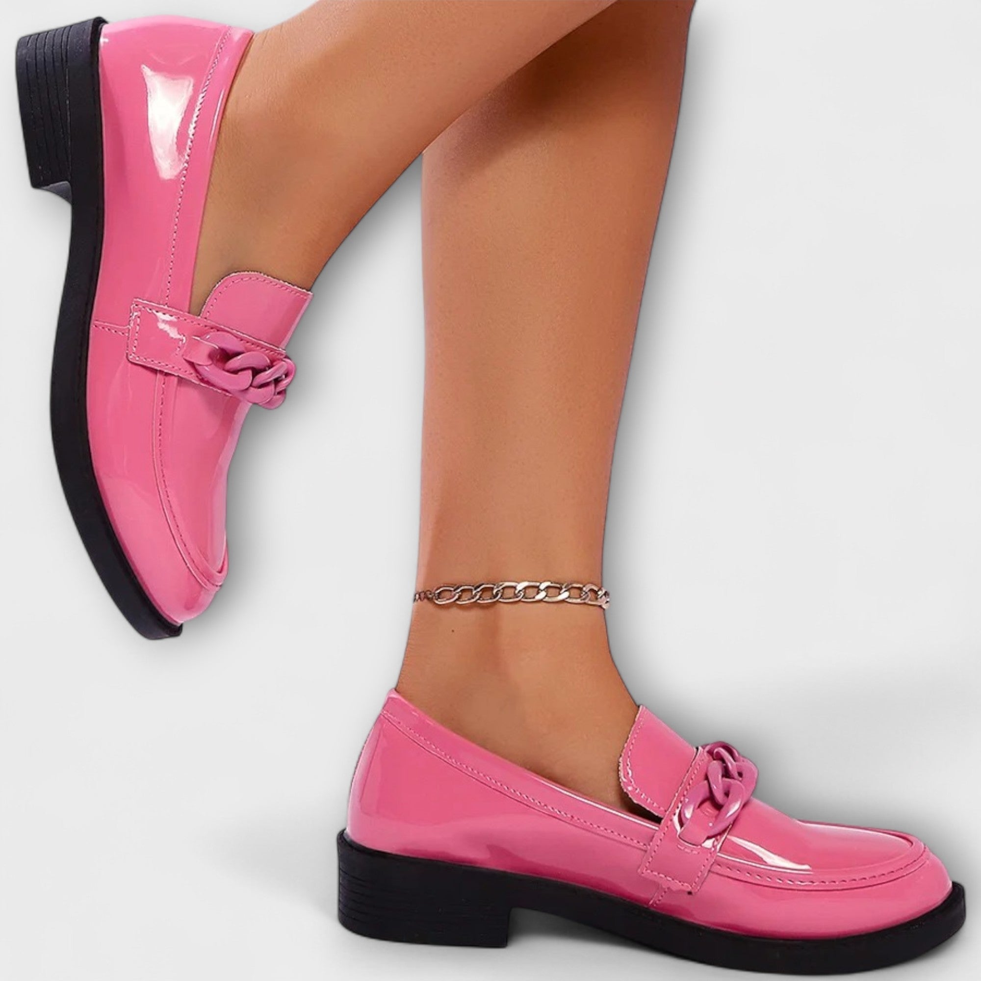 Van Der Waal™ | Glanzende ketting mocassins