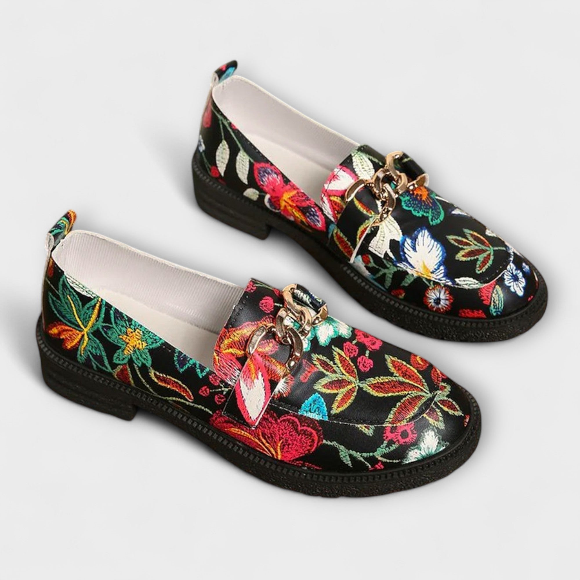 Van Der Waal™ | Mocassins met Bloemenmotief