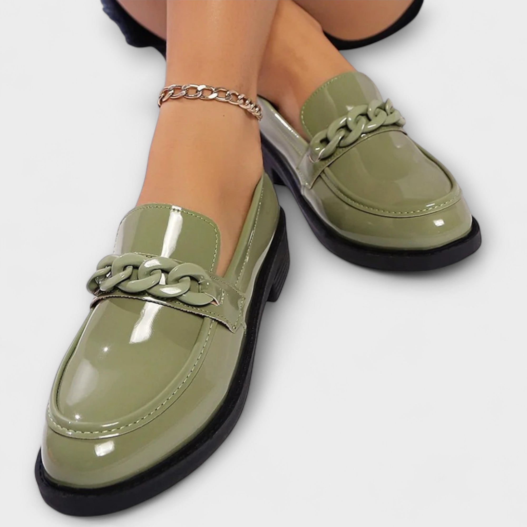 Van Der Waal™ | Glanzende ketting mocassins