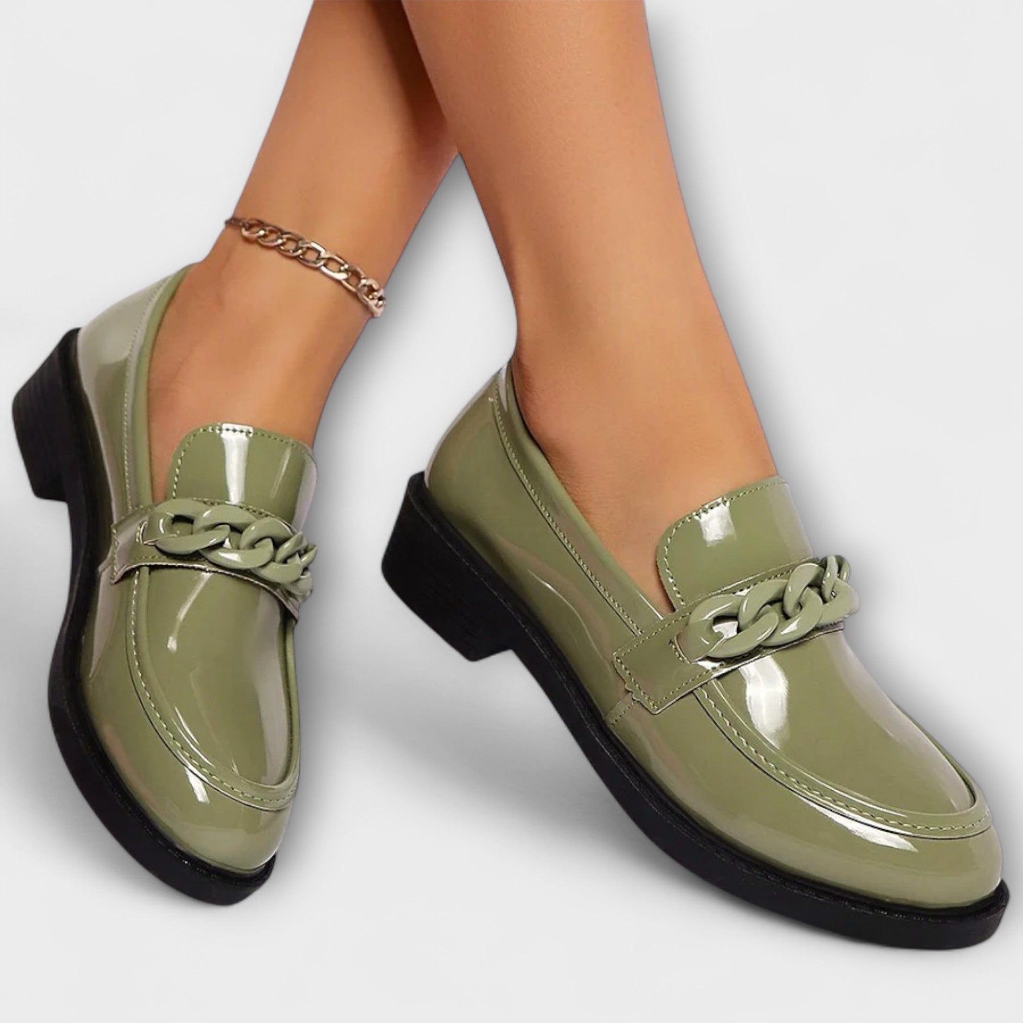 Van Der Waal™ | Glanzende ketting mocassins