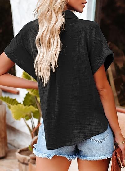 Sivelle™ | Relaxed Knoopblouse met Textuur