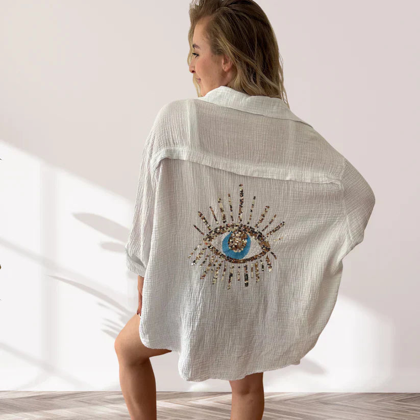 Inessa™ | Oversized Blouse van Katoen