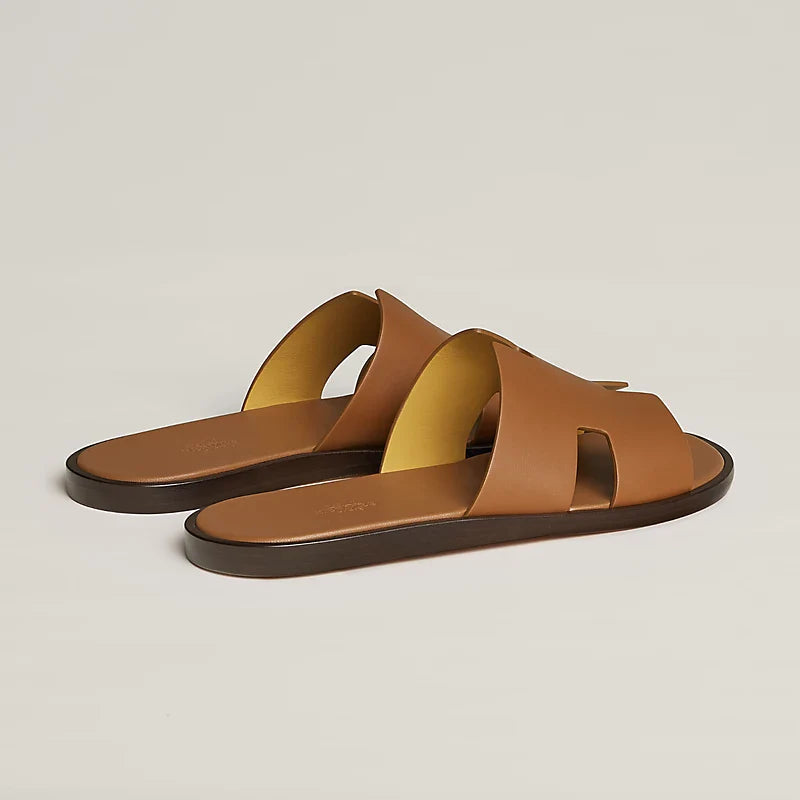 Elara™ | Minimalistische leren sandalen met suède voetbed