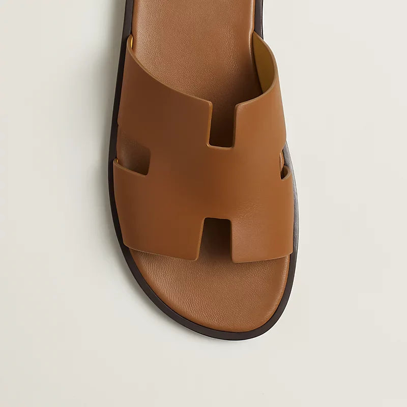 Elara™ | Minimalistische leren sandalen met suède voetbed