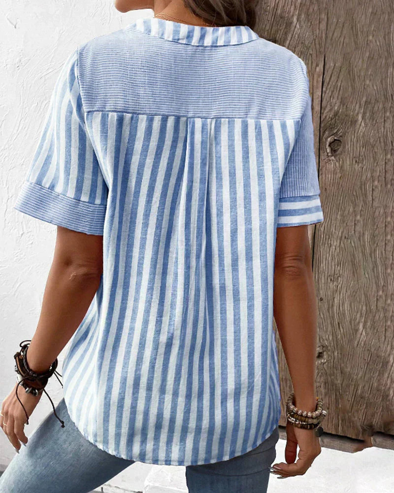 Lysanne™ | Klassieke Casual Gestreepte Top