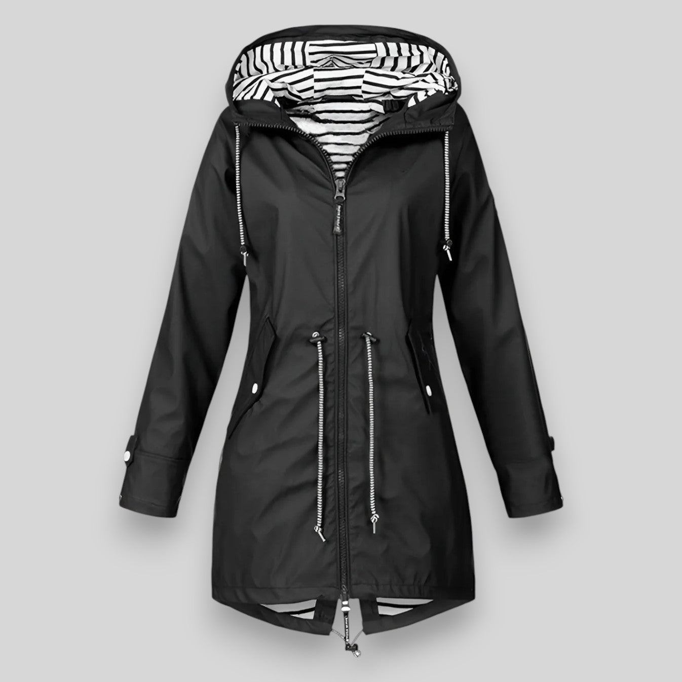 Kessy™ | Regenjas met gestreepte voering en capuchon