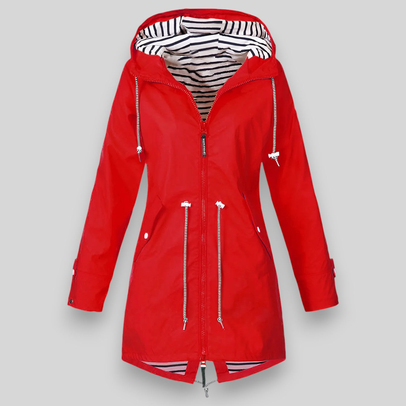 Kessy™ | Regenjas met gestreepte voering en capuchon