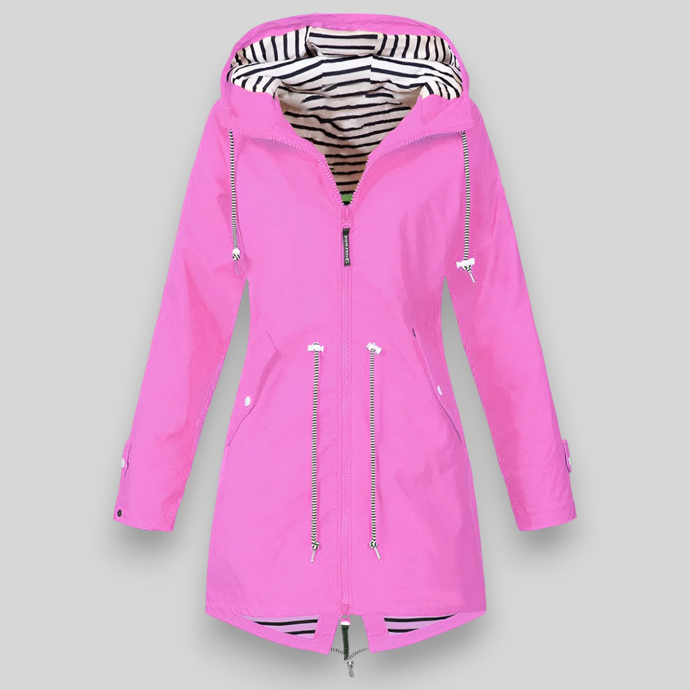 Kessy™ | Regenjas met gestreepte voering en capuchon