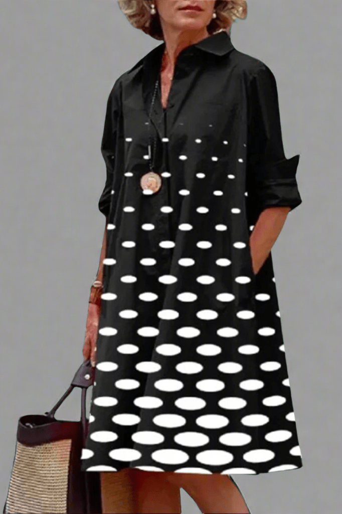 Ivrina™ | Gradient Dot Midi Jurk