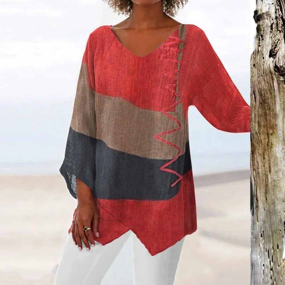 Zanika™ | Buikbedekkende Colorblock Blouse