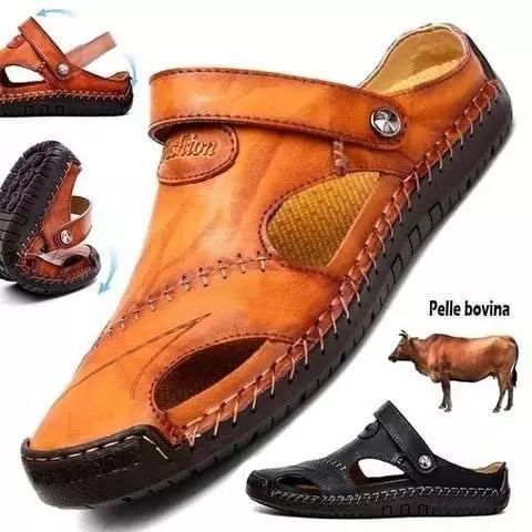 Van Der Waal™ | Handgemaakte, zachte leren casual sandalen voor heren