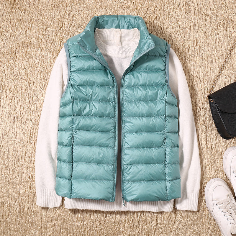 Amira™ | Lichtgewicht donsbodywarmer met plooidetail