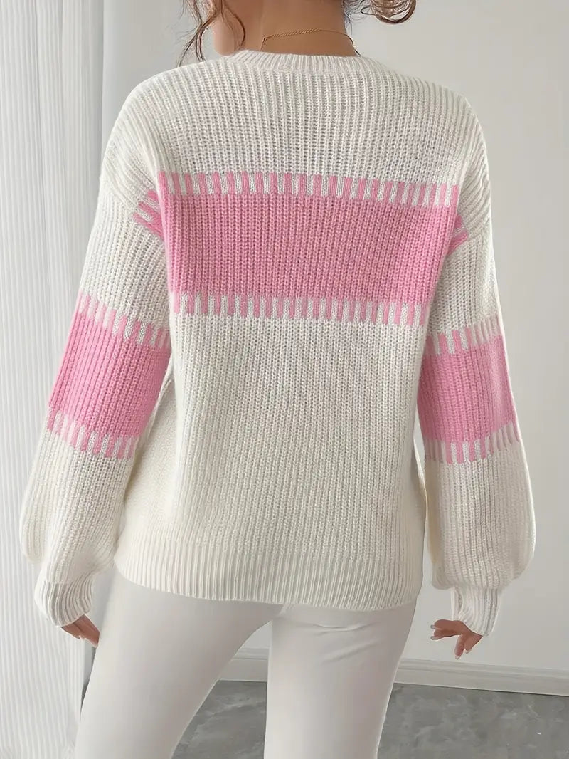 Althea™ | Chique Colorblock Gestreepte Gebreide Trui