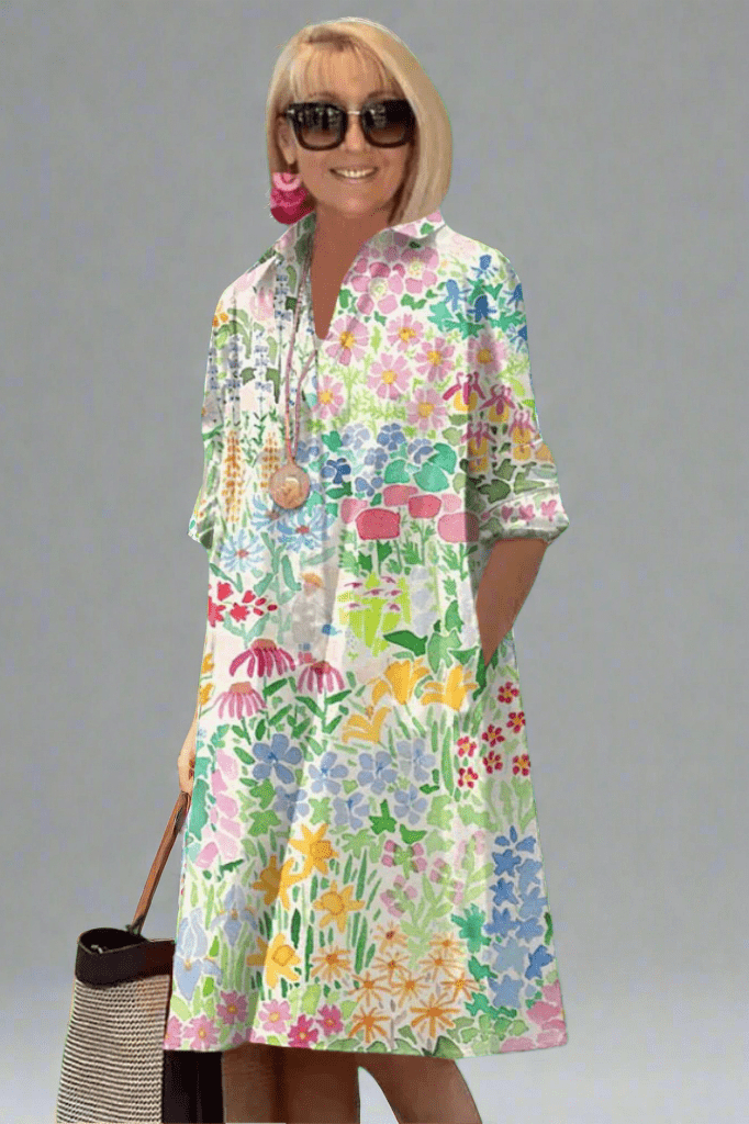 Leira™ | Luxe Bloemen Midi Jurk