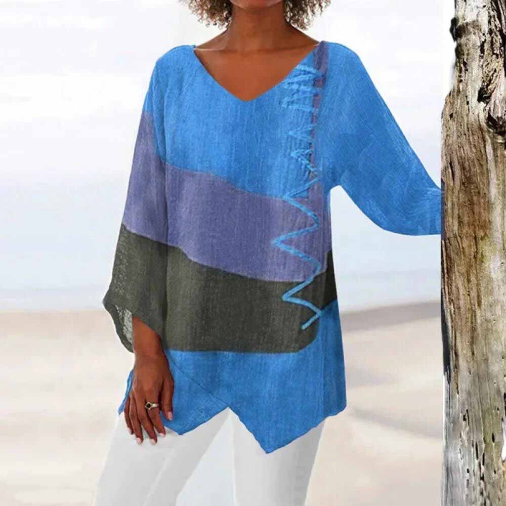 Zanika™ | Buikbedekkende Colorblock Blouse