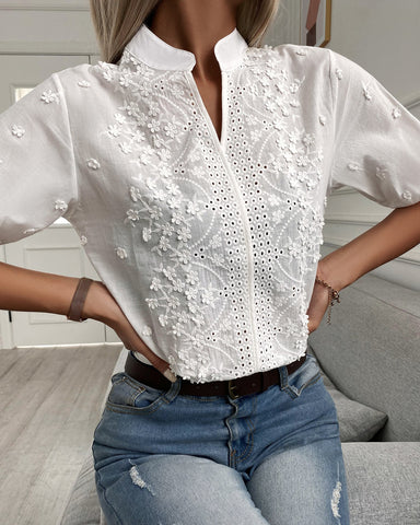 Olivène™ | Klassieke Geborduurde Blouse