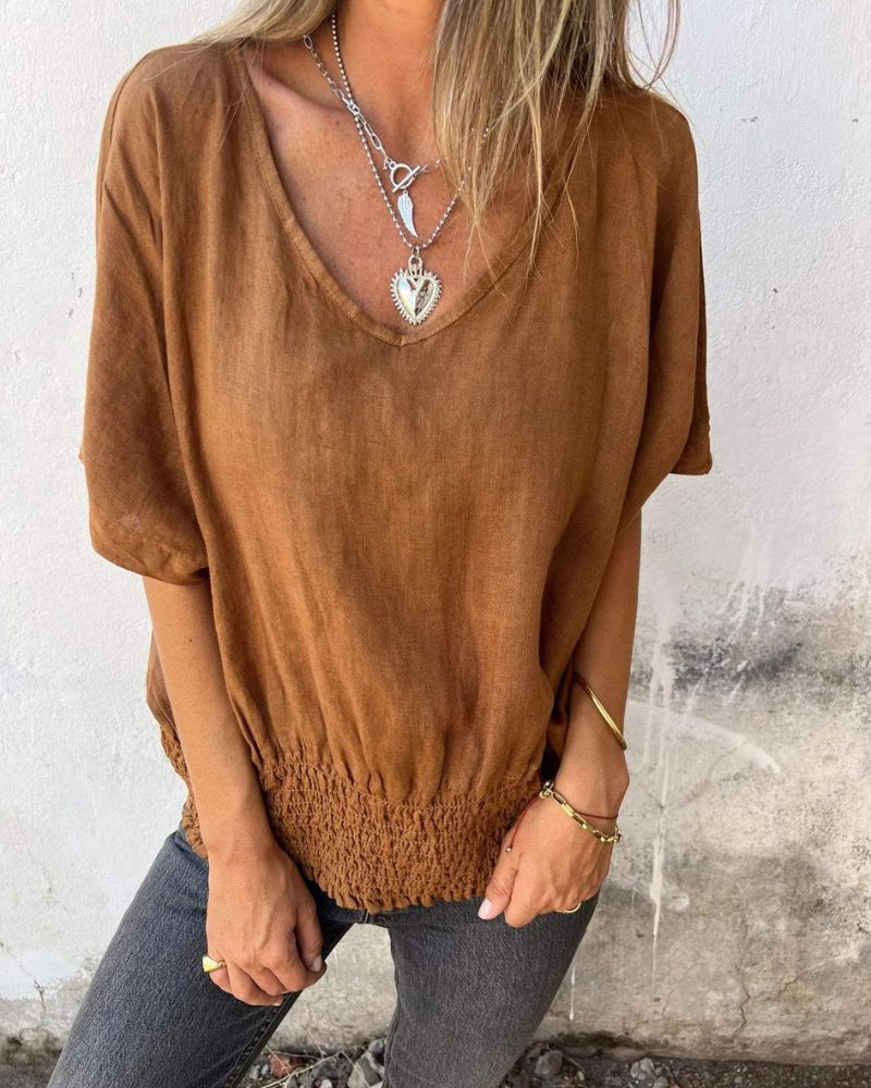 Thalya™ | Casual Zomer Top met V-Hals