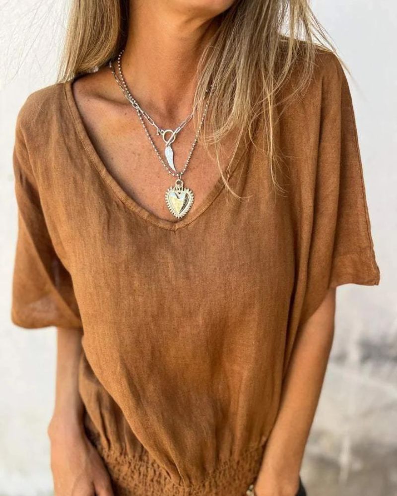 Thalya™ | Casual Zomer Top met V-Hals