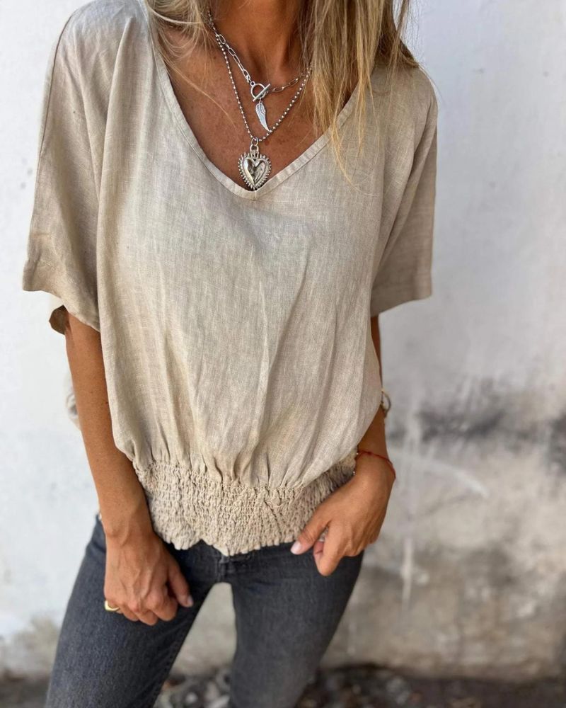 Thalya™ | Casual Zomer Top met V-Hals