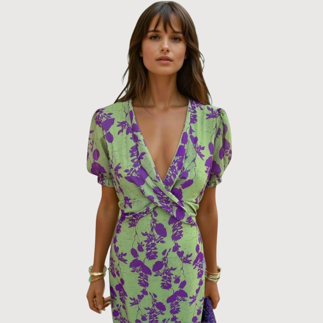 Robyn™ | Wikkeljurk in groen en lila