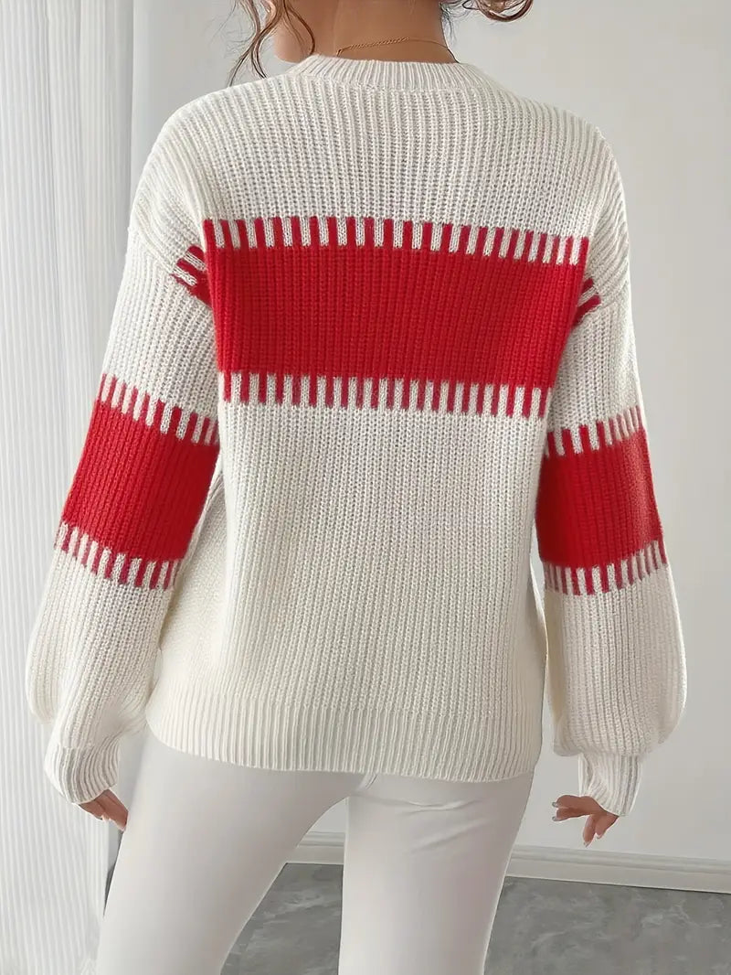 Althea™ | Chique Colorblock Gestreepte Gebreide Trui