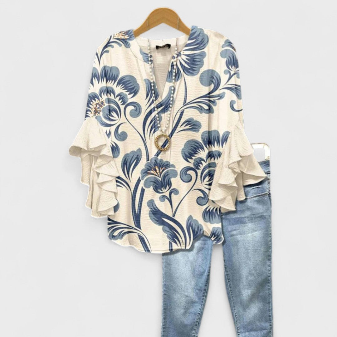 Avelin™ | Elegante Blouse met Bloemenprint