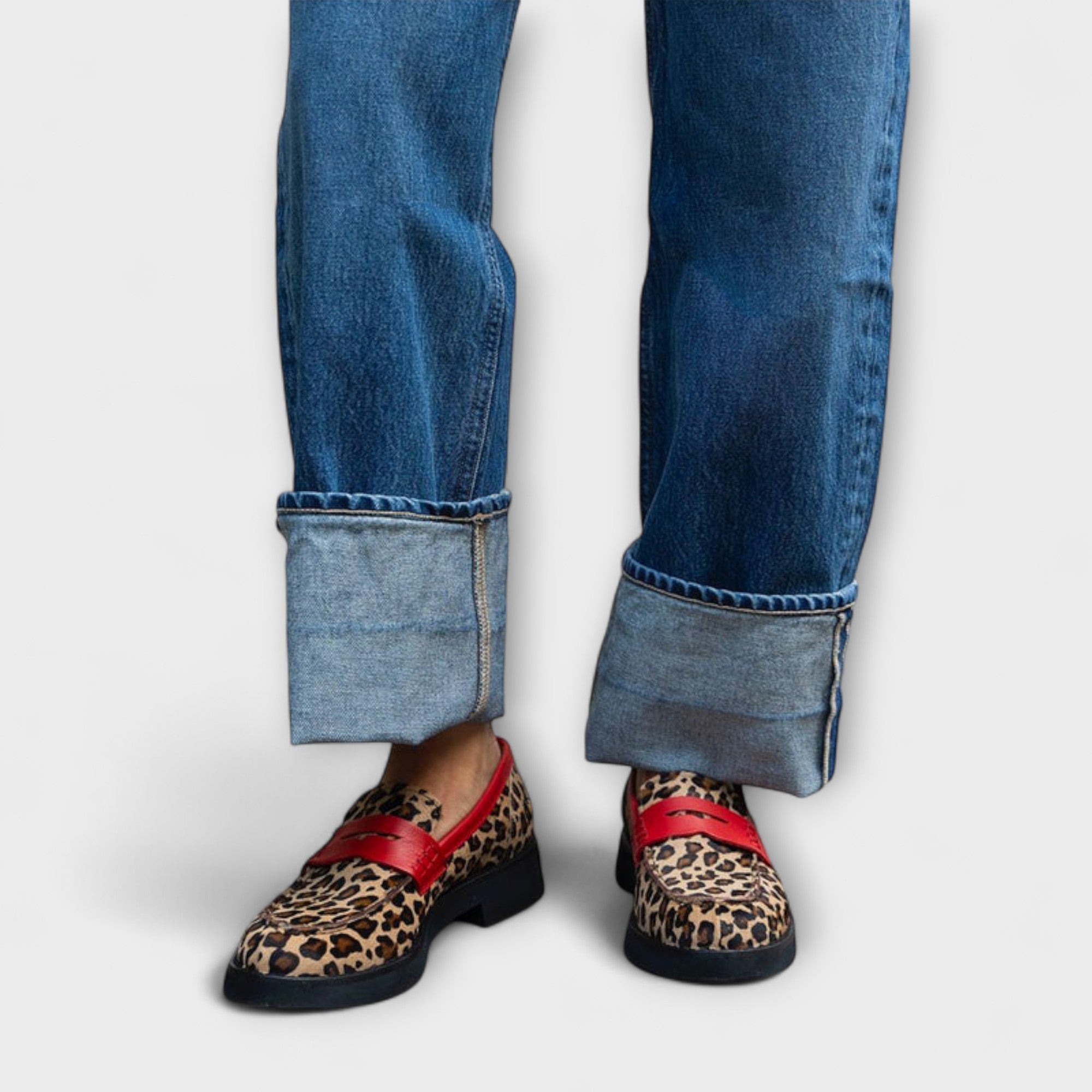 Van Der Waal™ | Leopard Mocassin met Ronde Neus