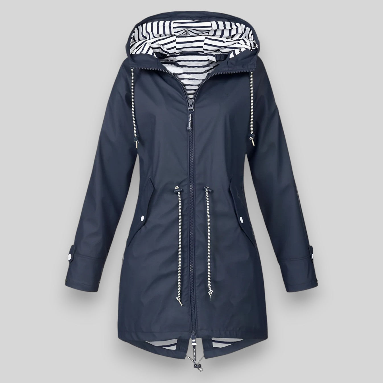 Kessy™ | Regenjas met gestreepte voering en capuchon