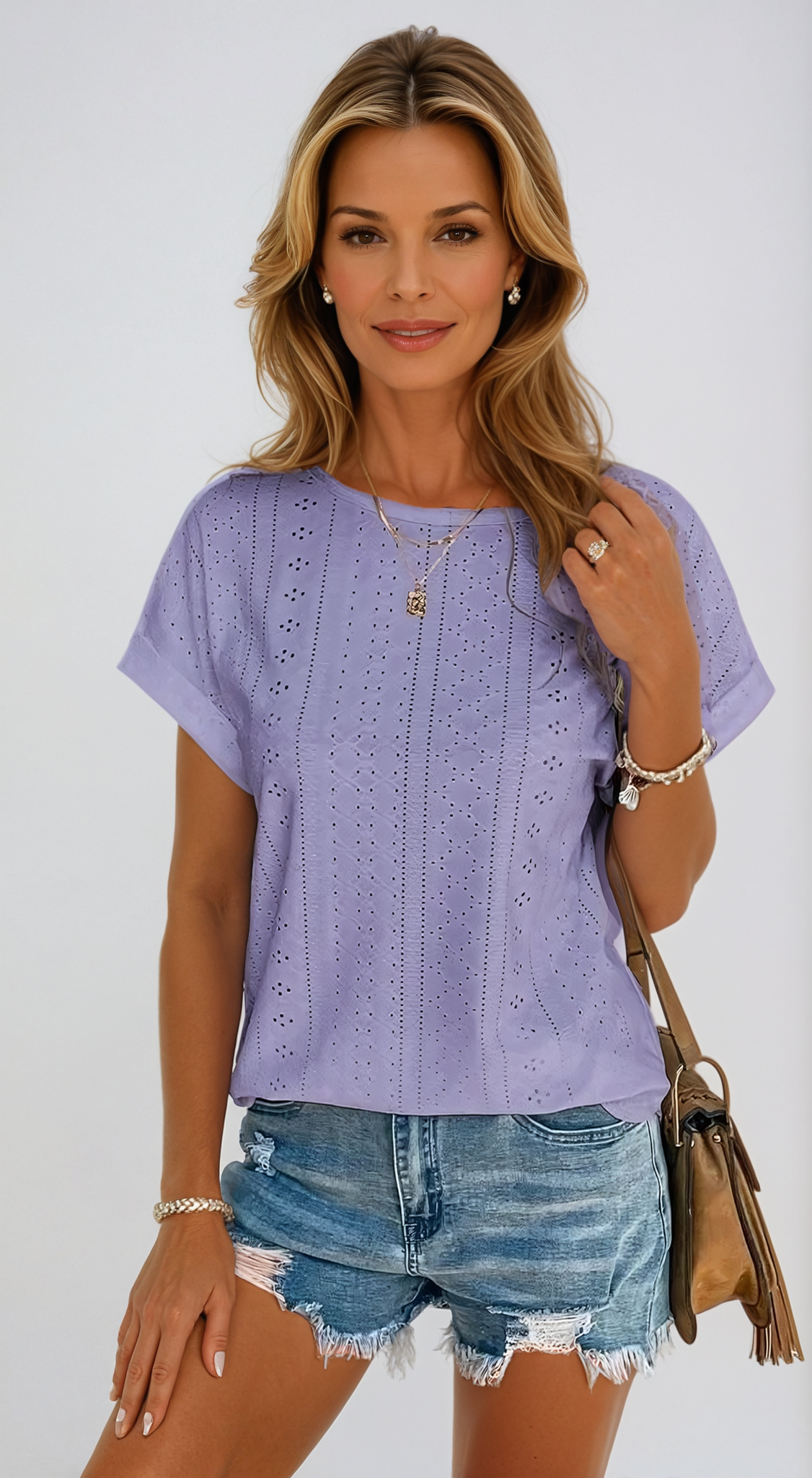 Yeliane™ | Katoenen Top met Borduursel