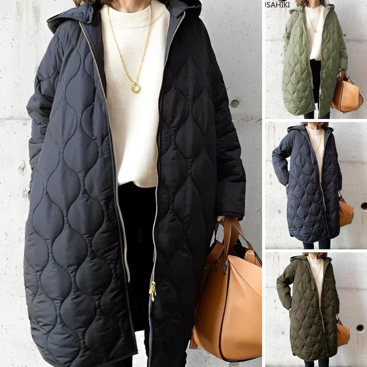 Priscilla™ | Lange gewatteerde parka met capuchon
